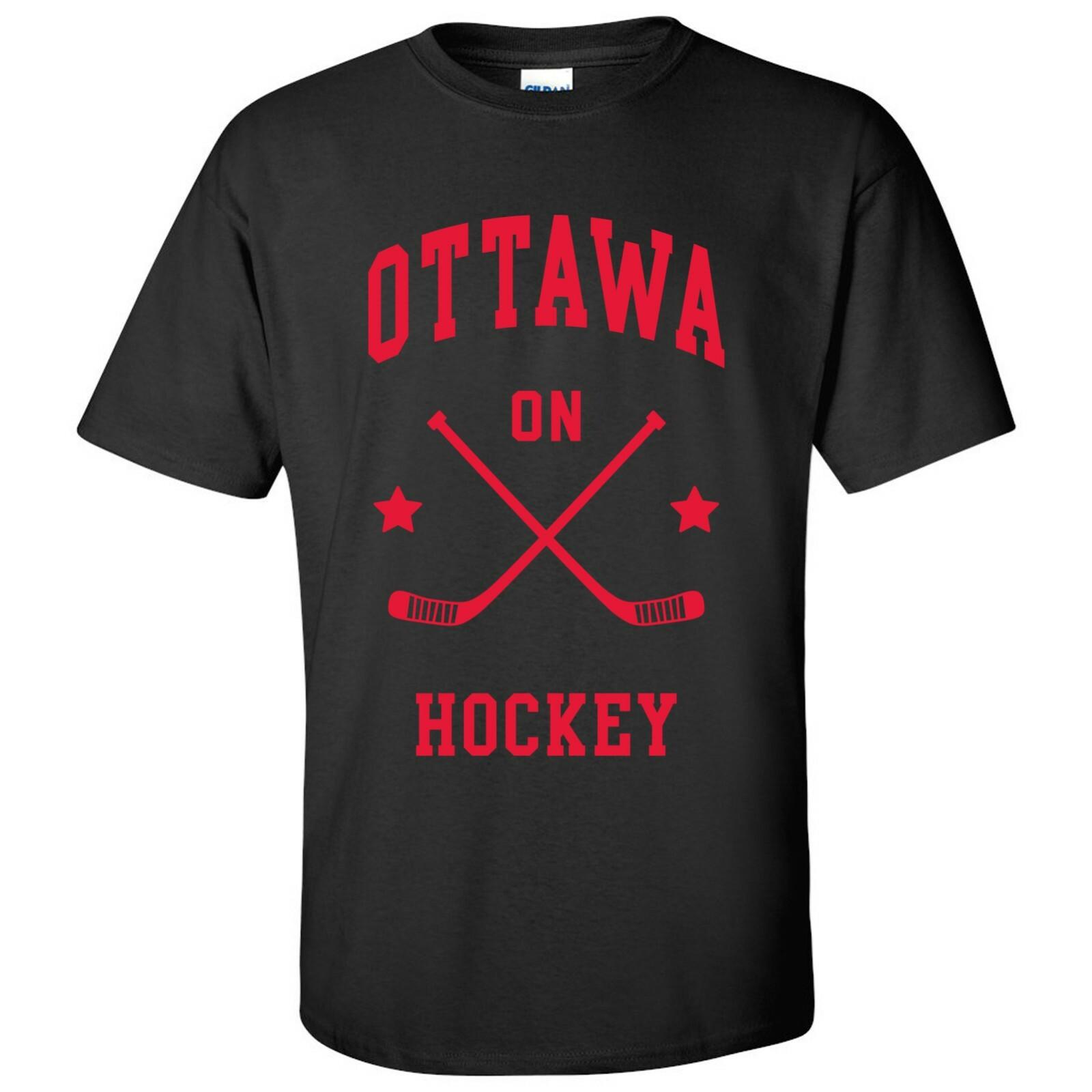 Ottawa Classic Hockey Arch Basic Cotton T-Shirt L