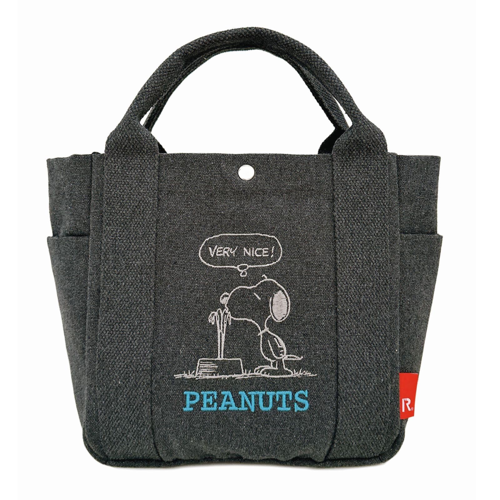 Женская маленькая сумка-тоут Rootote Snoopy, Самостоящая, Вышитая, IP.Deli.Peanuts-0J 8442 (03 Серый)