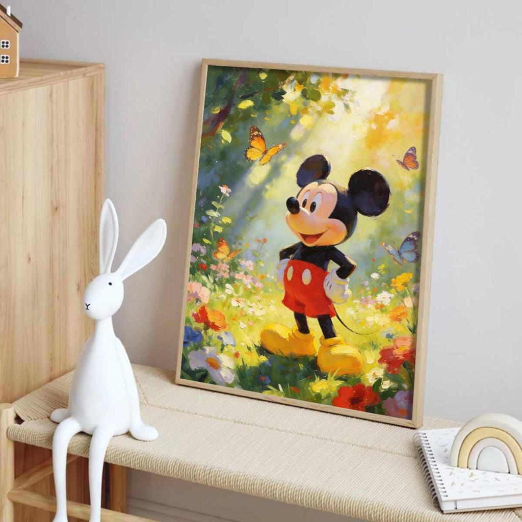 Disney Mickey Mouse Butterfly Flower Diamond Painting Art Kit Mosaic Handmade Diy Gift Home Decor Wall Art Craft