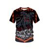 Men's Fashion 3D Printed Men's T-Shirt Round Neck Short Sleeve Trendy Street Wear