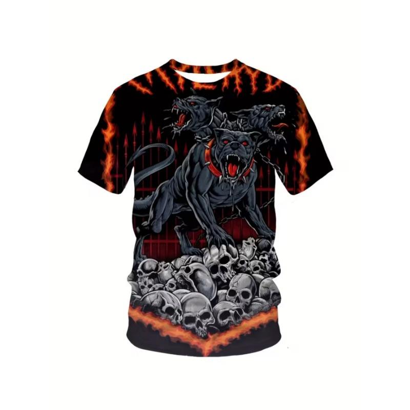 Men's Fashion 3D Printed Men's T-Shirt Round Neck Short Sleeve Trendy Street Wear