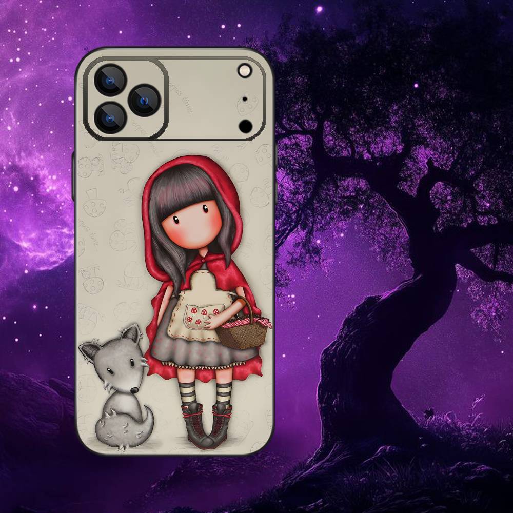 S-Santoro G-Gorjuss Phone Case For iPhone 17,16,15,14,13,12,Pro,Max,Plus,E,SE4,Air,Mini Black Soft Box