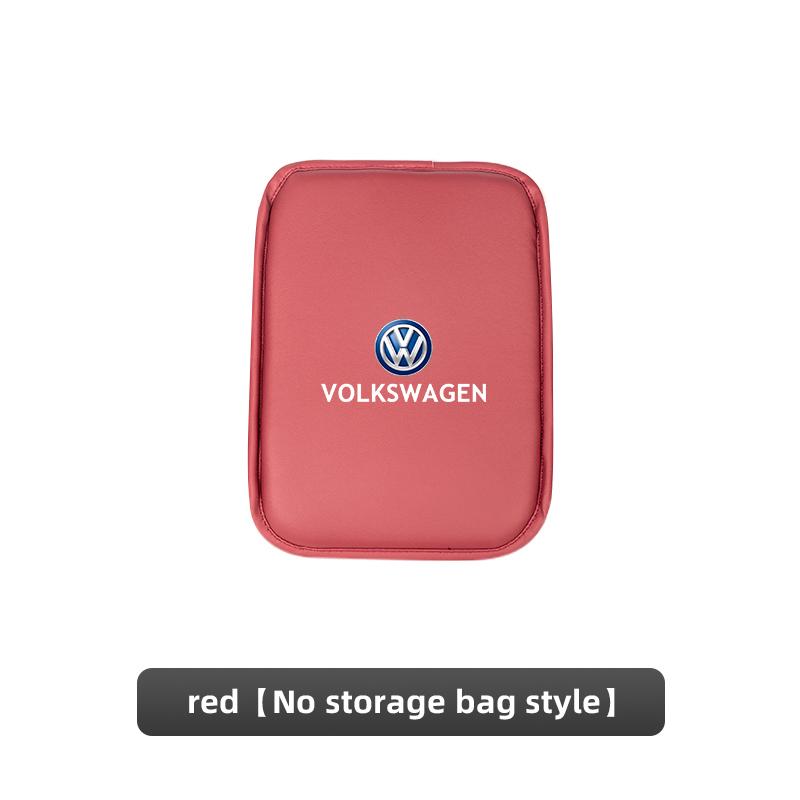 PIG1 Volkswagen Car Logo Armrest Box Cushion Pad Auto Armrest Mat Leather For VW GTI Polo Golf MK6 Passat B6 Tiguan Arteon Jetta ID.3