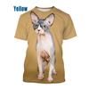 Tshirt Print Sphynx Cat | Sphynx Clothes Shirts | Sphynx Cat Printed Tees - Summer