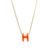 Collana a 'H' Vuota Placcata Oro 18K di Design di Nicchia per Donna - Lussuosa Catena per Clavicola