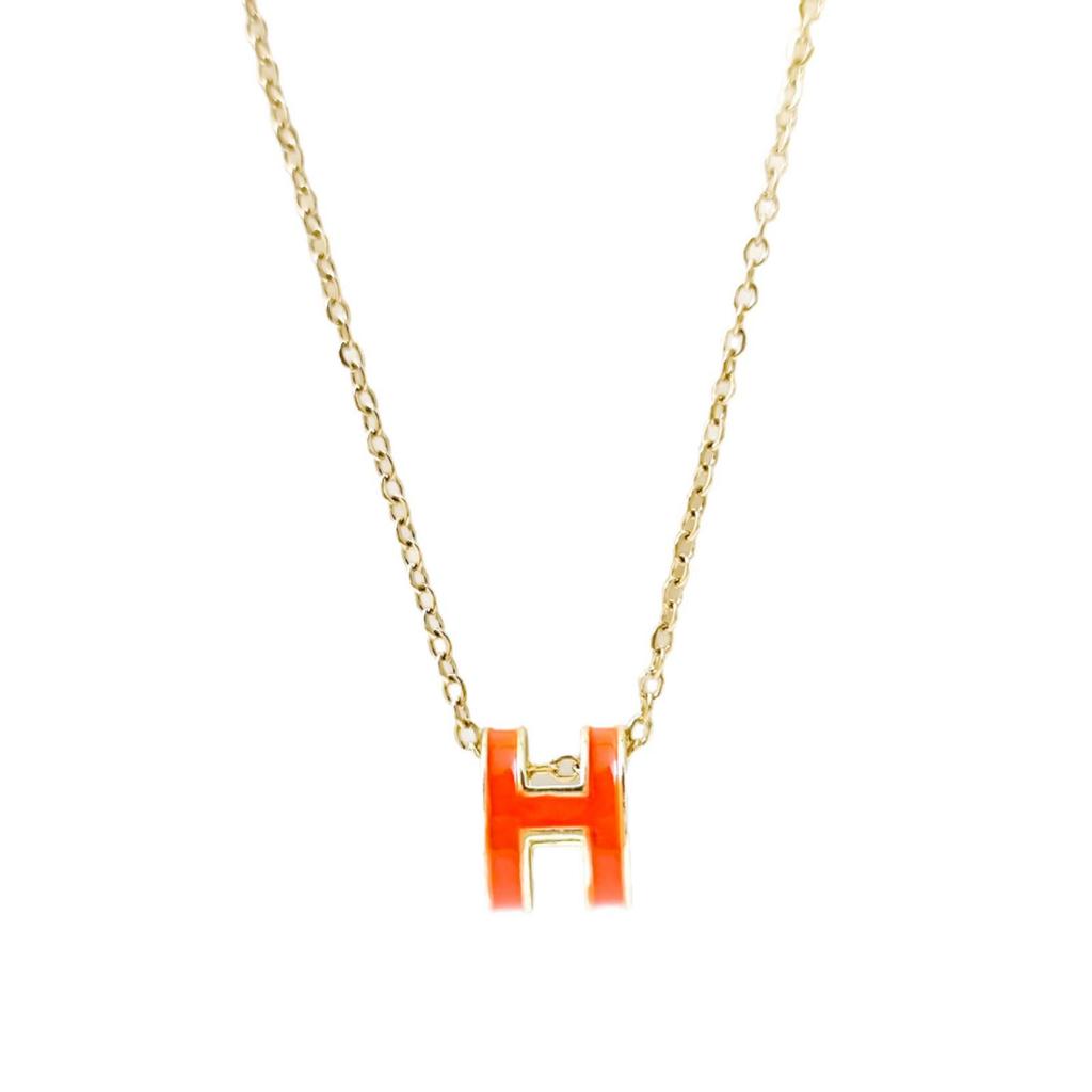 Collana a 'H' Vuota Placcata Oro 18K di Design di Nicchia per Donna - Lussuosa Catena per Clavicola