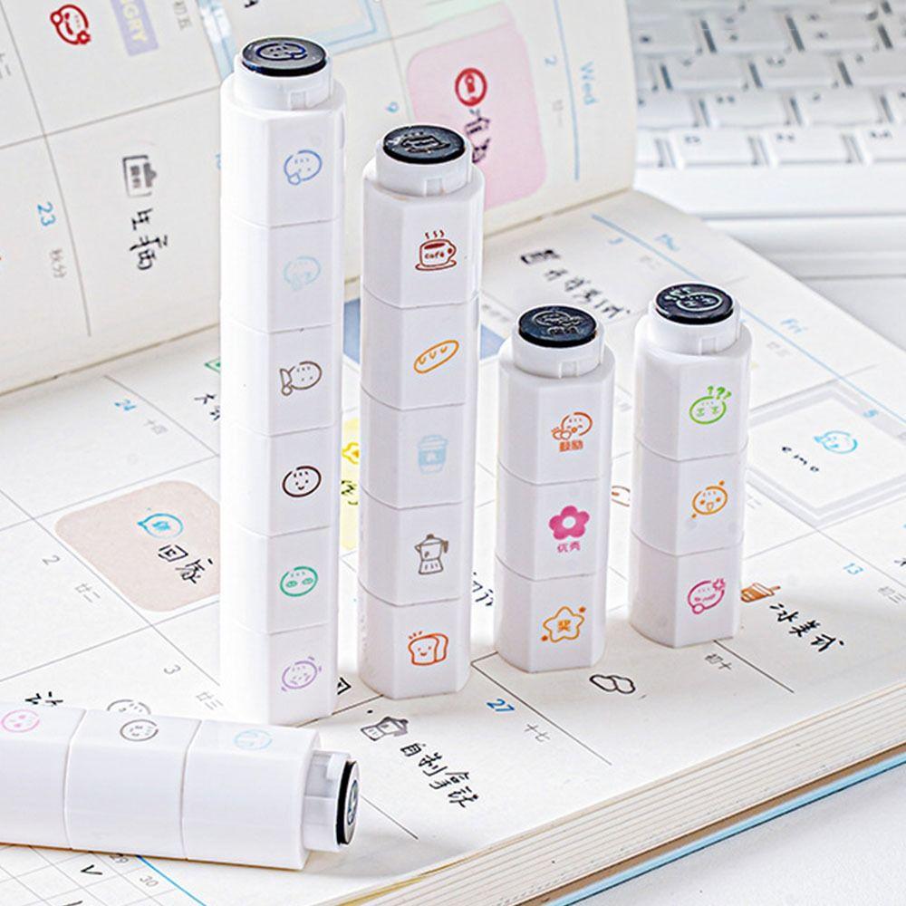 Multi-Head Arrival Cute To Do List Journal Stamp Portable Stamp Mark Cute Diary Seal Kids Gift