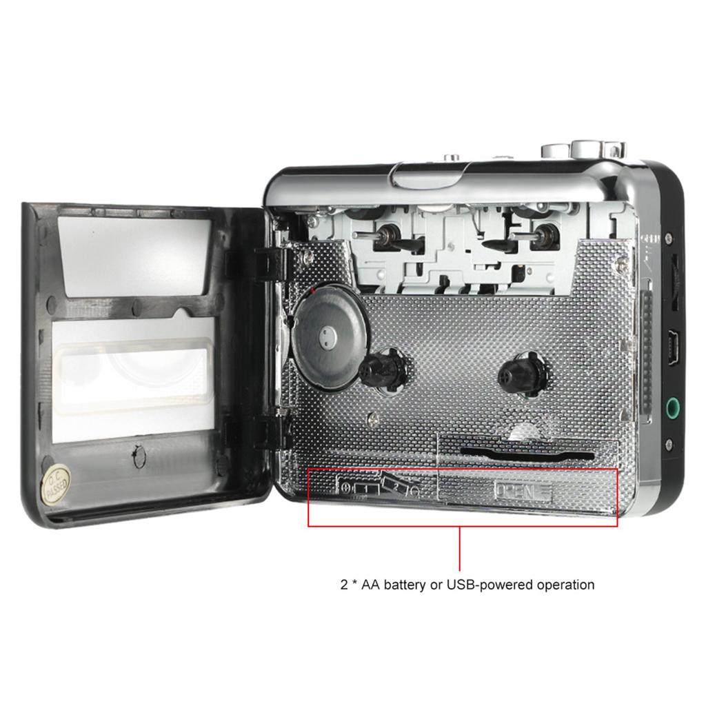 thumbnail interactive-video image 1 of Reshow Portable Cassette Player, USB Cassette To MP3 Converter, Audio Tape To Digital Converter (White 1 of 13
