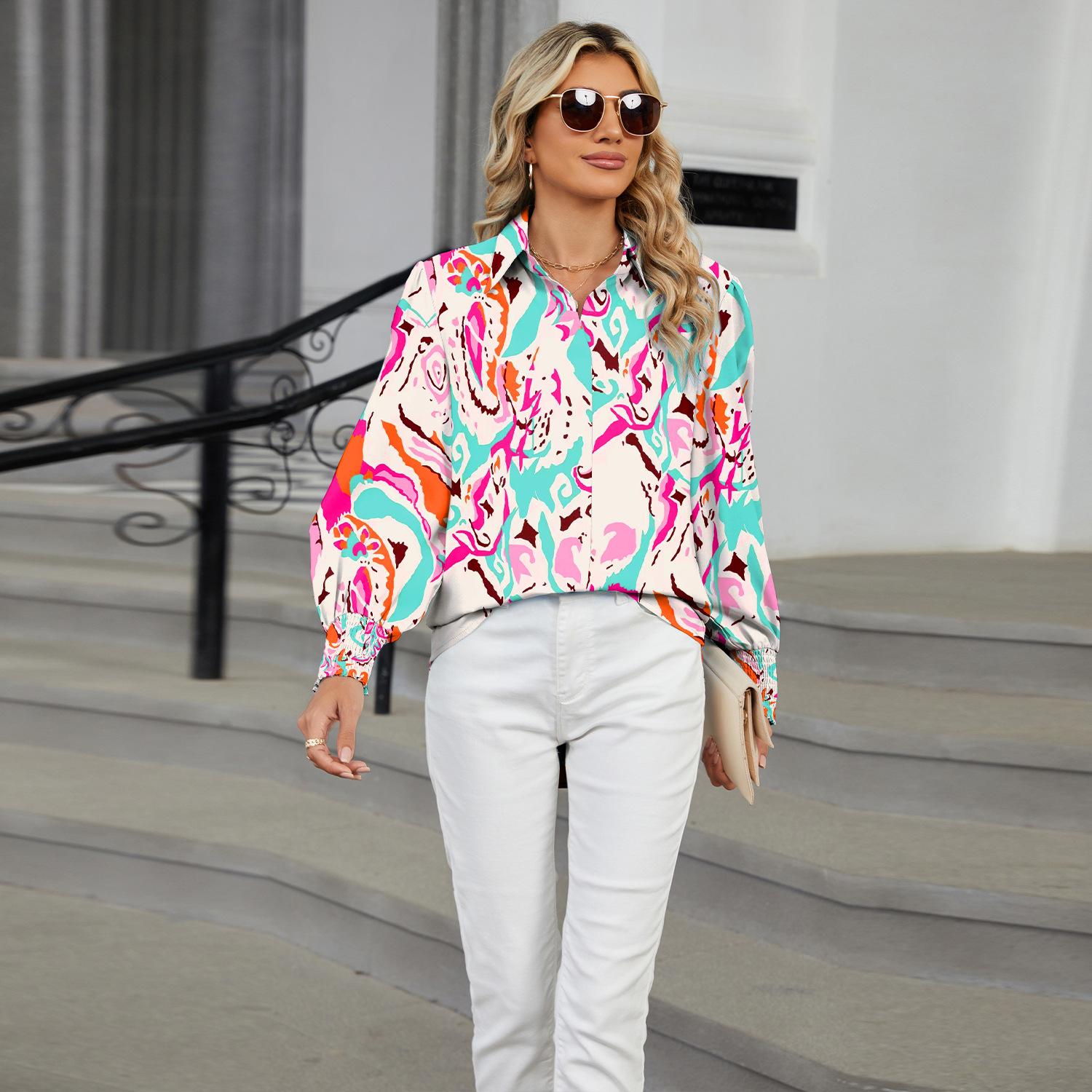 HNXC Женские модные повседневные осенне-зимние блузки и рубашки с длинным рукавом — фото 5