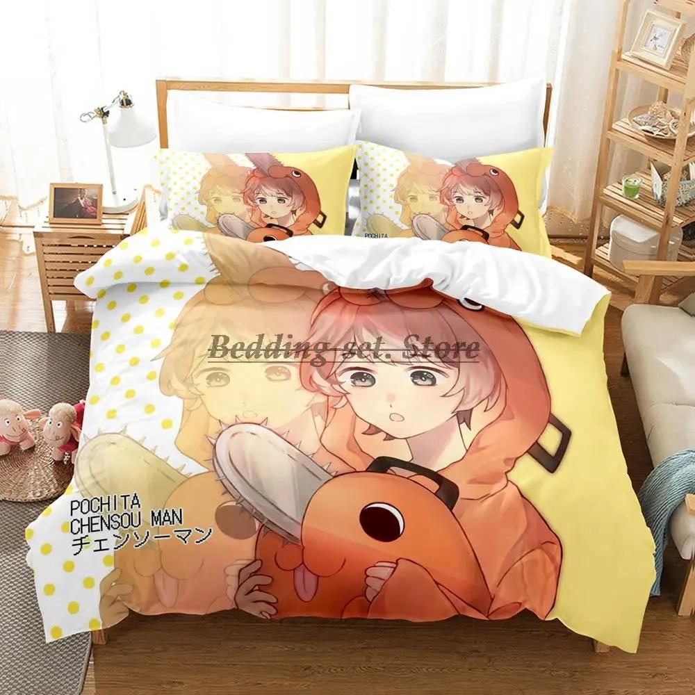 Chainsaw Man Pochita Bedding Set Single Twin Full Queen King Size Bed Set Aldult Kid Bedroom Duvetcover Sets SPY×FAMILY