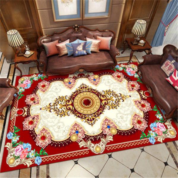 Europe Carpet Living Room Anti-skid Balcony Mat Vintage Bedroom Rug Bedside Kitchen Carpet Jacquard Rug Carpet