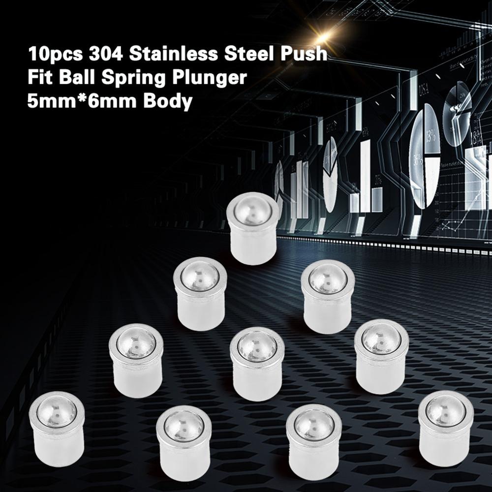 10pcs Smooth Surface Ball Spring Plunger No Step Design Ball Catch Latch For Door Cupboard