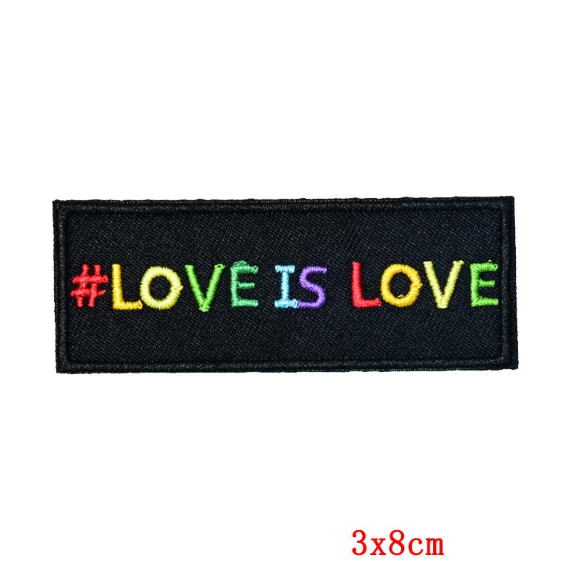 

Мультяшні Райдужні Любов Вишиті Нашивки Для Одягу Термоадгезивні Нашивки ЛГБТ Літери Смужки Праска На Нашивки На Одяг Зроби Сам