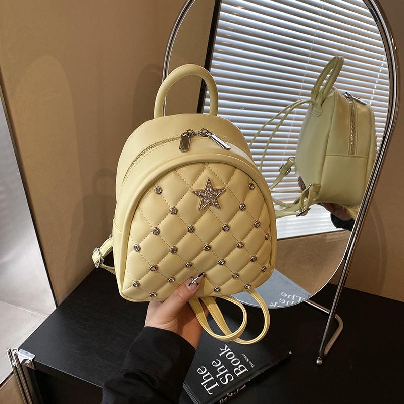 Premium Rhombus Backpack Women's New Fashion Versatile Casual Bag Small Backpack