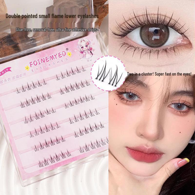 Pinduo Klebefreie Drei-Schritt Selbstklebende Sonnenblume & Kleine Flamme Falsche Unterwimpern