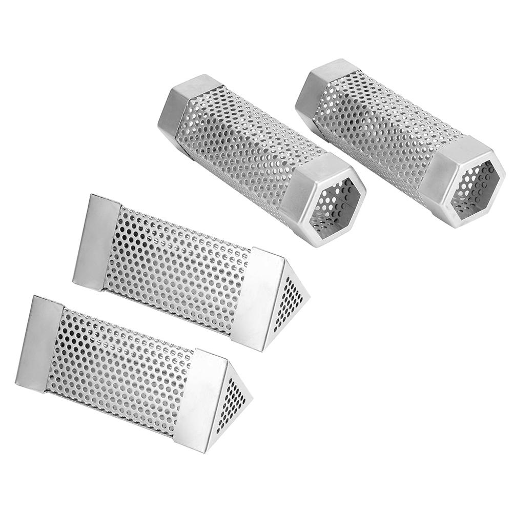 

2Pcs BBQ Grill Smoker Tube Mesh Tube Pellets Smoke Box 6in Stainless Steel Barbecue Accessory Hexagonal