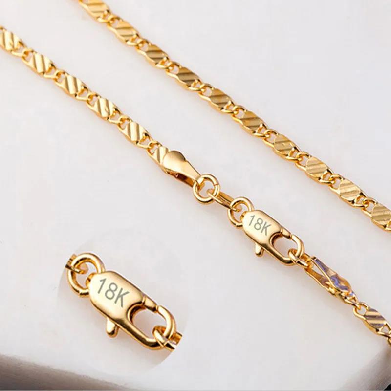 Exquisite Fashion 925 Silver 18K Gold Filled Necklace For Women Men Size 16-30 Inch Jewelry Chain Wholesale