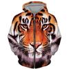 Trend Tiger Pattern Zip Up Hoodies For Men Fashion Autumn Long Sleeve Pullovers Loose Streetwear Cool Hoodie