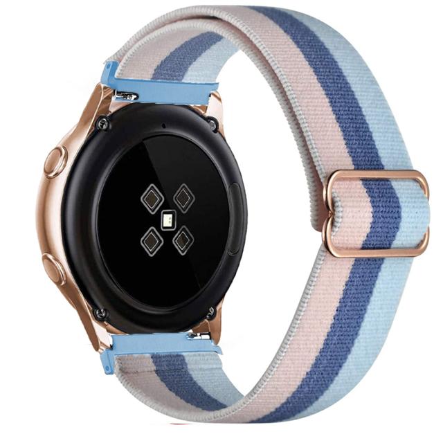 20mm/22mm Armband für Samsung Galaxy Watch 7/FE/6/5/pro/4 44mm 40mm/classic 3/Active 2/46mm Verstellbares Elastisches Nylon Armband