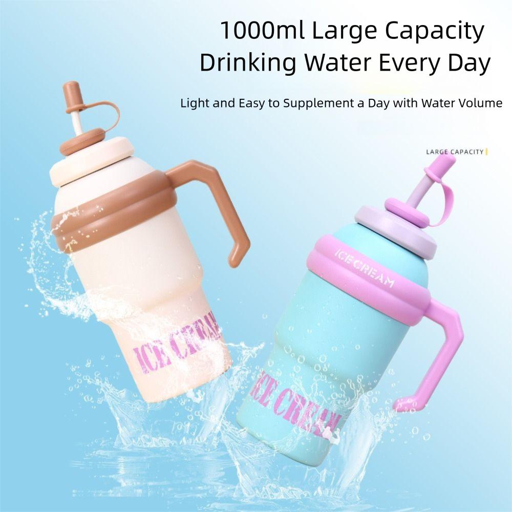 Mit Strohhalm Vakuumbecher 316 Edelstahl Isolierbecher Winter Trinkgeschirr für Studenten