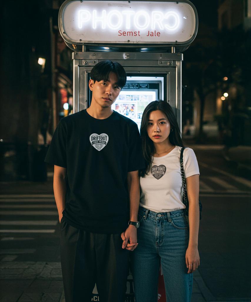 DRIFTOUT Free Mind Text Logo Heart Short Sleeve T-Shirt (3 Colors)