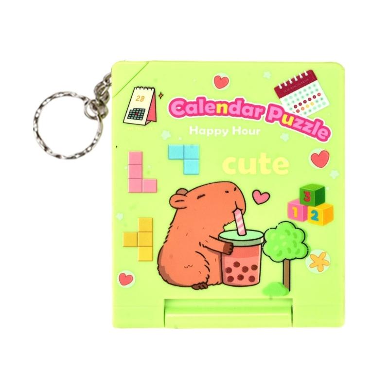 

Portable Puzzle Calendar Keychain Plastic Design Builtin Calendar Functionality For Daily Travel Use