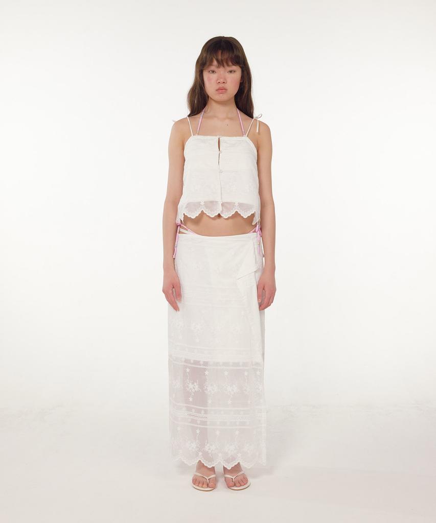 Lupeulupeu French Lace Wrap Long Skirt