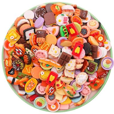 Gemischter Stil Simulations-Lebensmittelspielzeug: Brot, Kekse, Sushi DIY-Pack mit Cremekleber & handgefertigten Harzzubehör