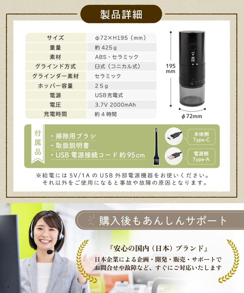 LINCS Electric Coffee Grinder with Easy Grind 39 Grind Burr Automatic LINCS ONE SECOND Adjustment, Settings, Type, Shut-off, Cordless, Washable,