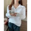 Women's Half-Zip Sweater, Loose Knitwear with Lapel Design, for Spring and Autumn 2026.