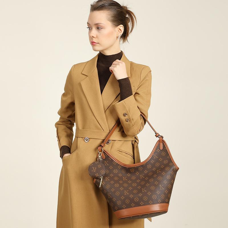 Light luxury premium retro presbyopia bag women's commuter large-capacity tote bag single shoulder underarm mother bag portable bucket bag