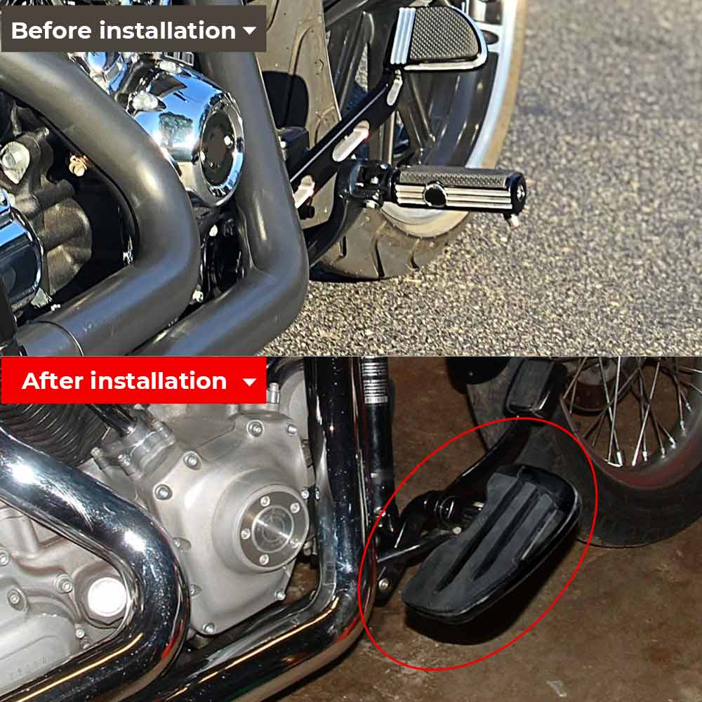 Motorcycle 1Pair Front&Rear Foot Rest Rider&Passenger Footboard Wide Footrests Alien For Harley Davidson Softail 2018-up models