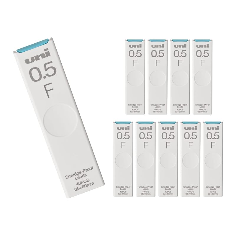 Mitsubishi Pencil Uni 0.5mm F Mechanical Pencil Lead, 10-pack (Box ULS0540F)