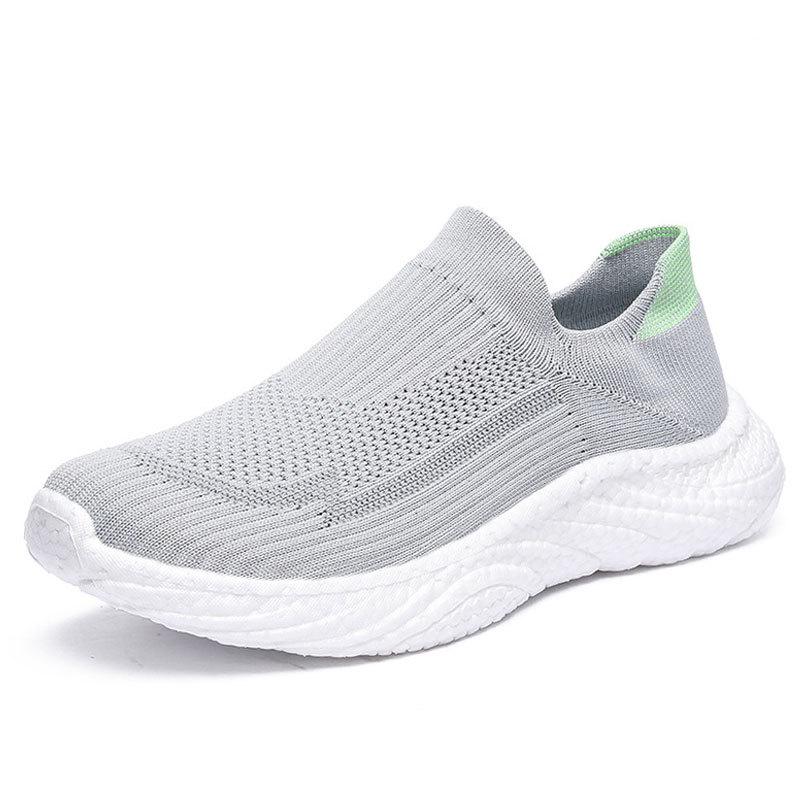 

Мужские модные носки-кроссовки из дышащей сетки на толстой подошве 2025 – повседневные, надеваются одним движением, больших размеров Size 44 серый