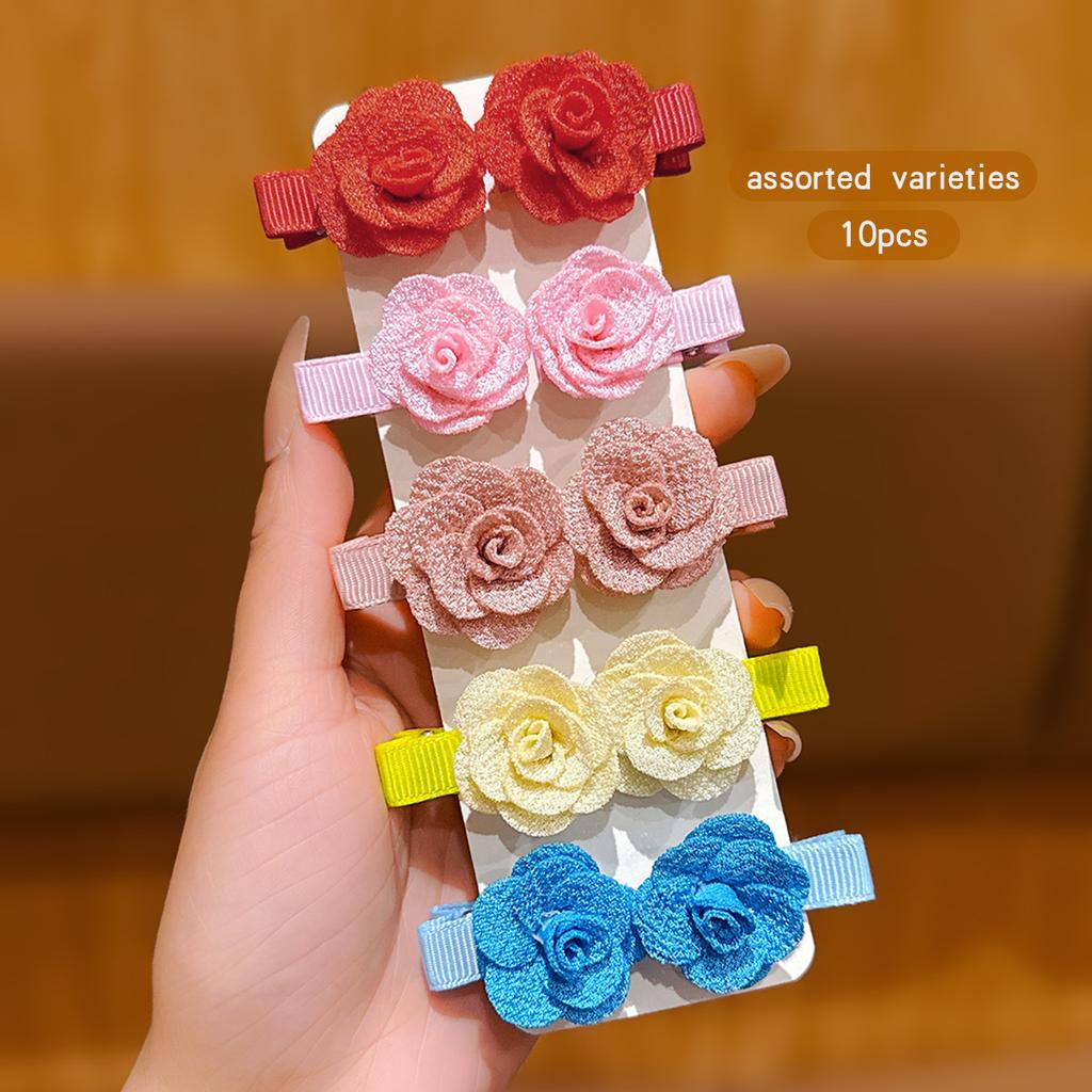 10 bunte zufällige Blumenspangen, geeignet für tägliche Haaraccessoires