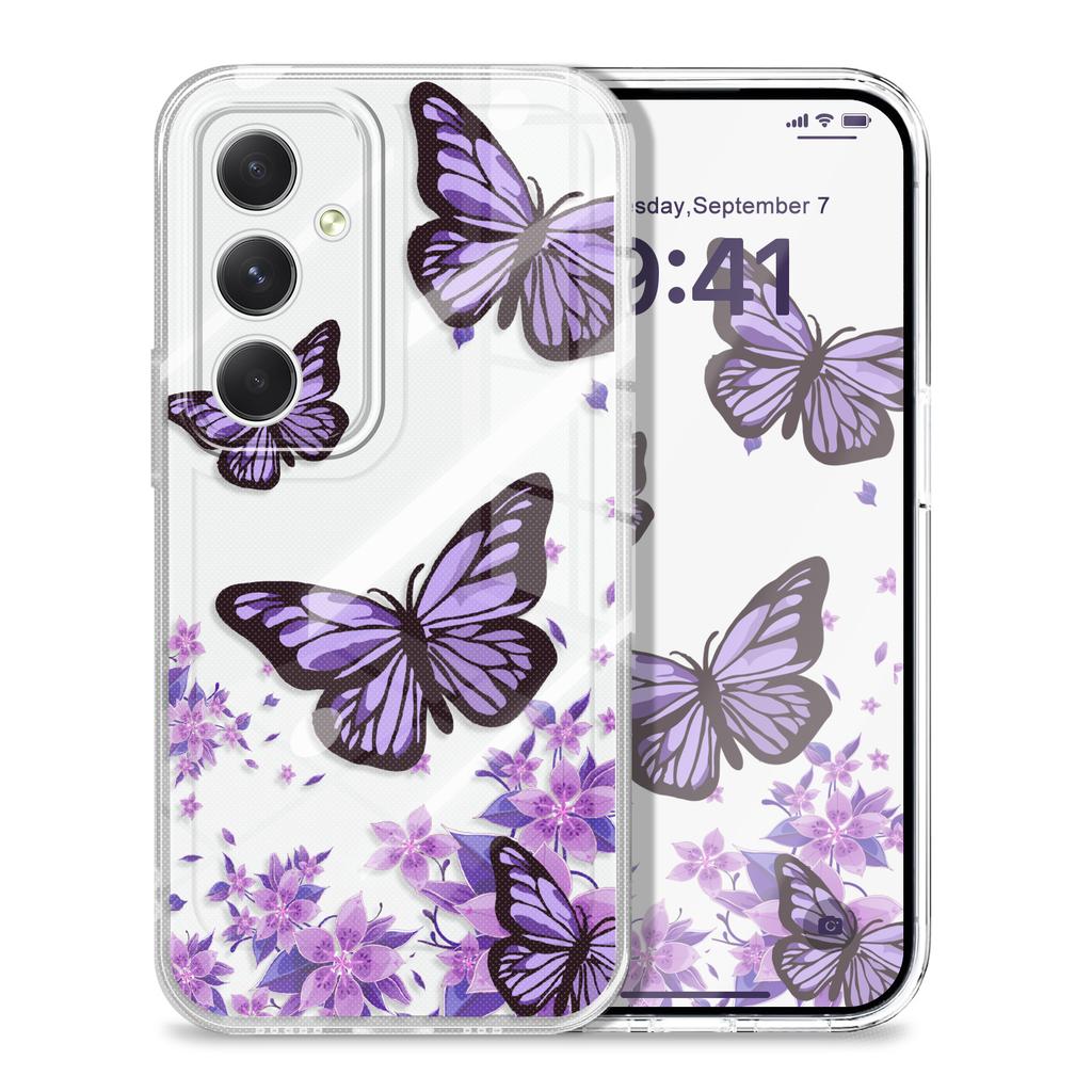 Sky Butterfly Transparent Phone Case For Samsung Galaxy A73 A72 A54 A53 A52 A34 A33 A24 A23 A14 A13 A12 A04S A03 TPU Cover