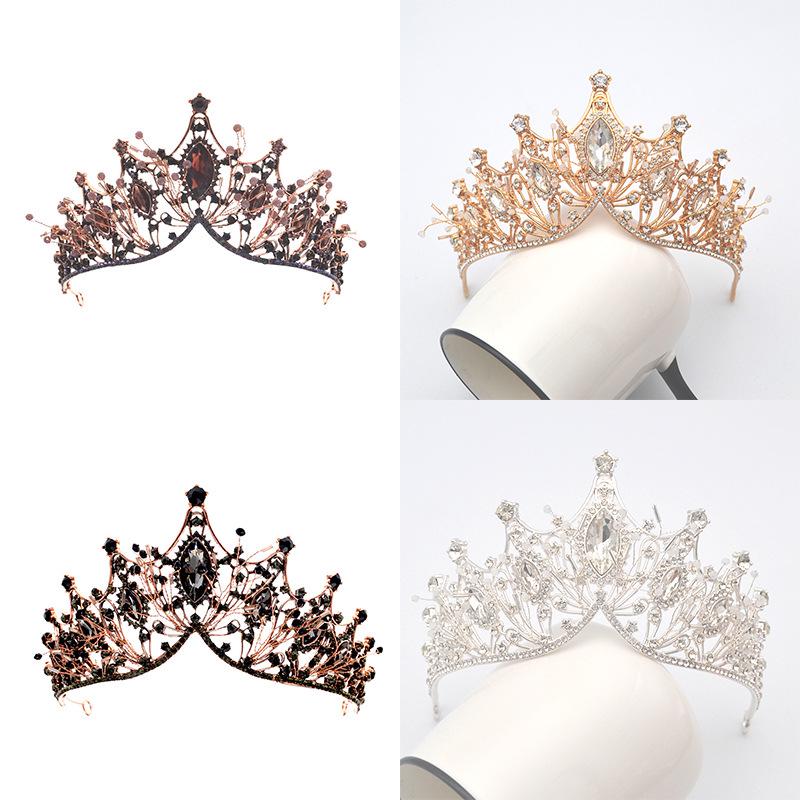 

Vintage Marquise Crystal Bridal Crown - Elegant Headdress for Weddings or Birthdays