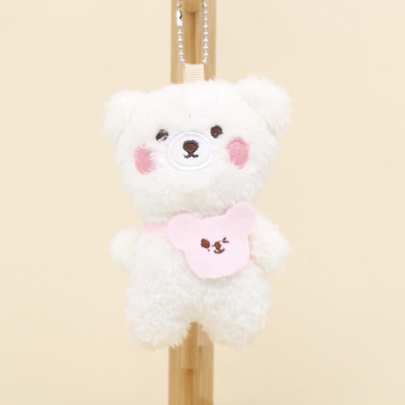 Adorable Plush Bunny Keychain White Bag Bunny Short Plush Stuffed Animal Toy