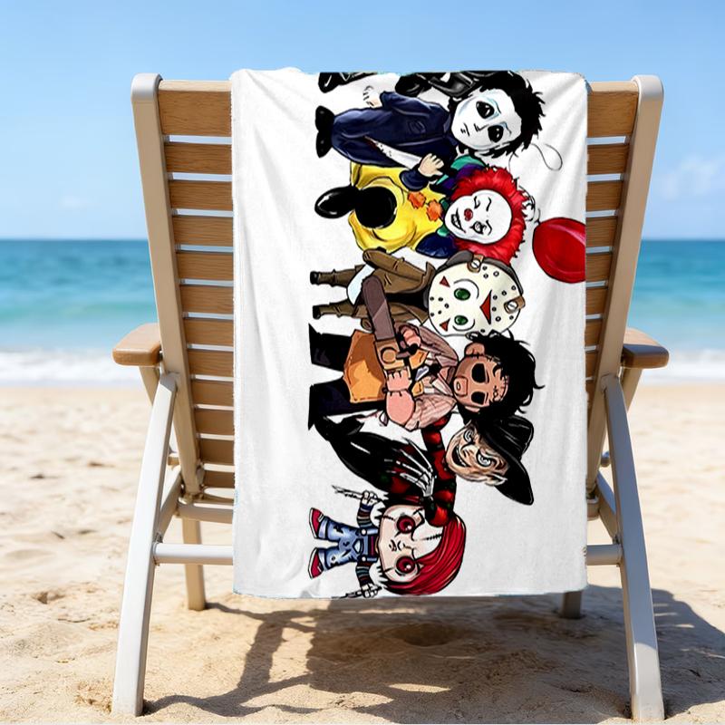 Ultra-Soft Beach Towel with Halloween horror Theme,Ideal for Pool - Camping, Diving - Perfect Travel Essential, Vibrant Beach Towel.