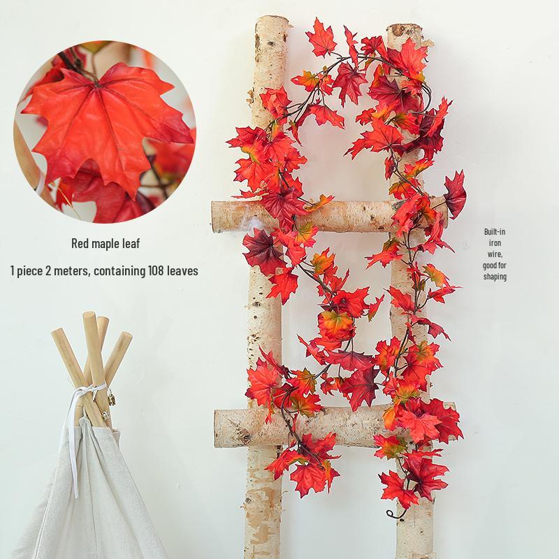 Luxurious Staircase Decor: Bionic Green Rose Vines & Leaves