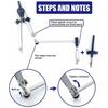 Lot de compas - AIMOONSA - 5 accessoires - Acier inoxydable - Porte‑mine 2 mm - Boîte incassable