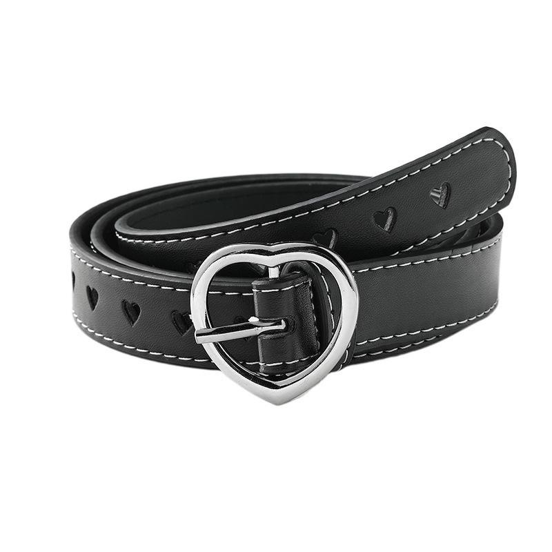 Stylish Women's Buckle Waist Belt Fashionable Korean Version Casual Heart Design