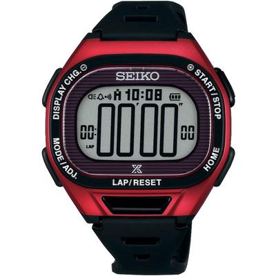 Used Seiko PROSPEX Super Runners S690 Metallic Red Running Watch Solar Charging 5 ATM Water Resistance LED Light Alarm SBEF047 Metallic Red