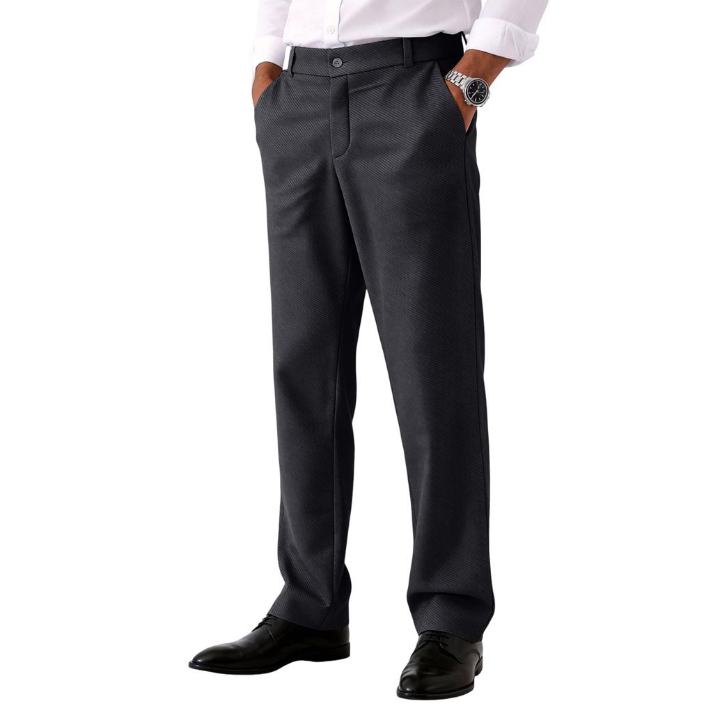 Men's English Gentleman Slim Fit Straight Leg Dress Pants | Casual Business Trousers For Commute
