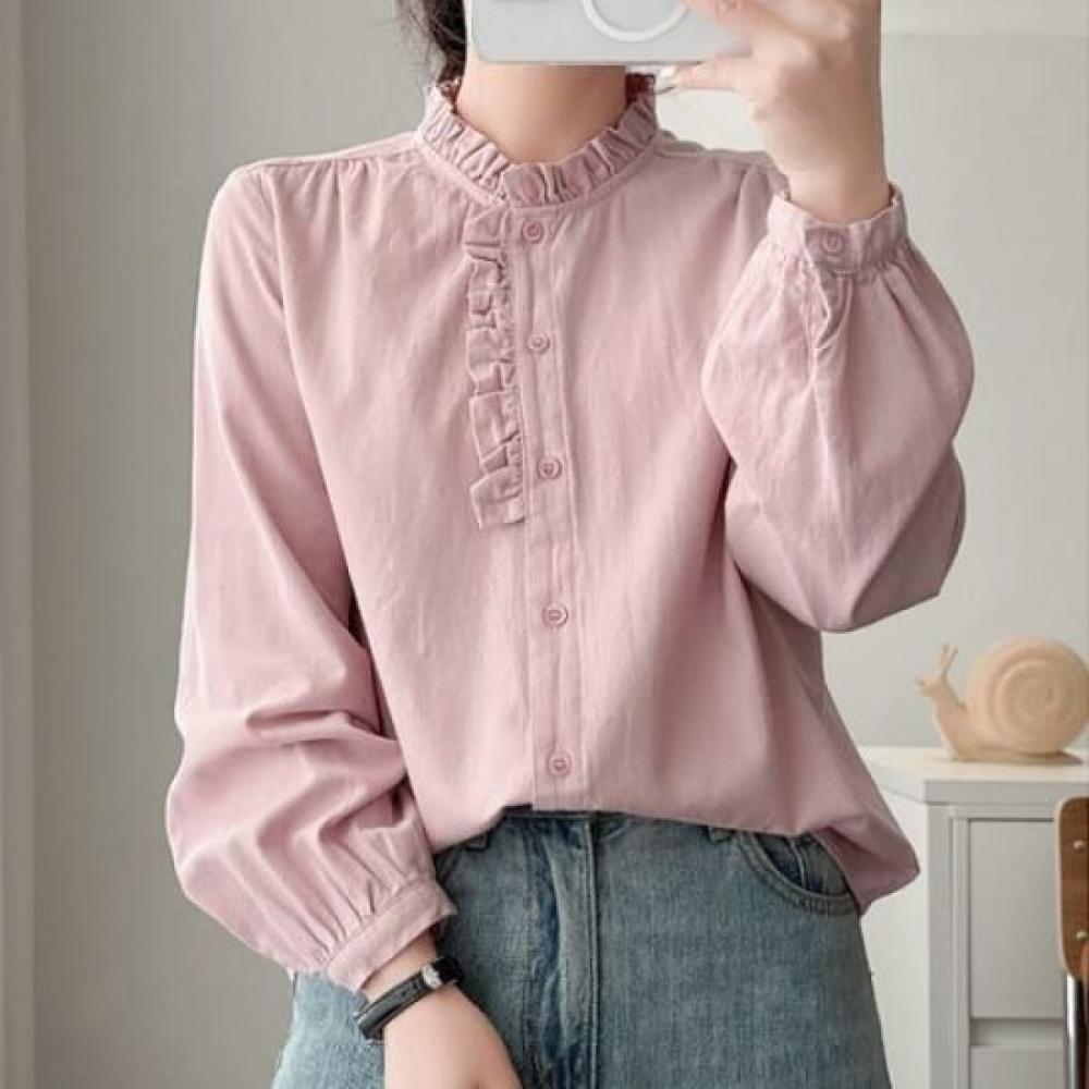 Navava Women Lovely Romantic Frill Long Sleeve Blouse Nb2495