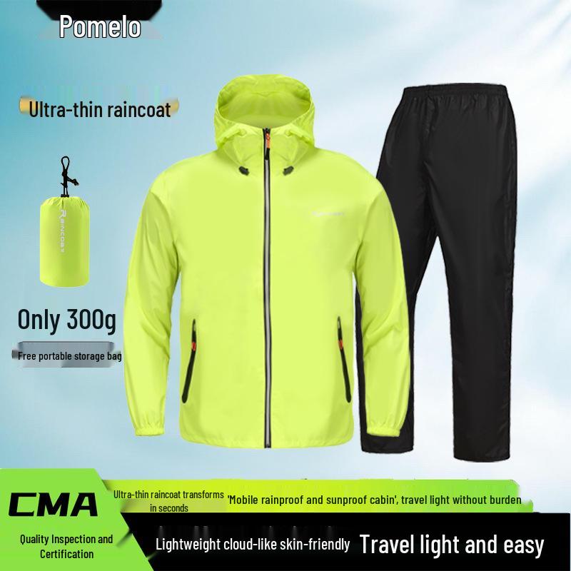 

Женский ультратонкий плащ и брюки: Непромокаемая, Дышащая, Защищающая от солнца велосипедная дождевая одежда M