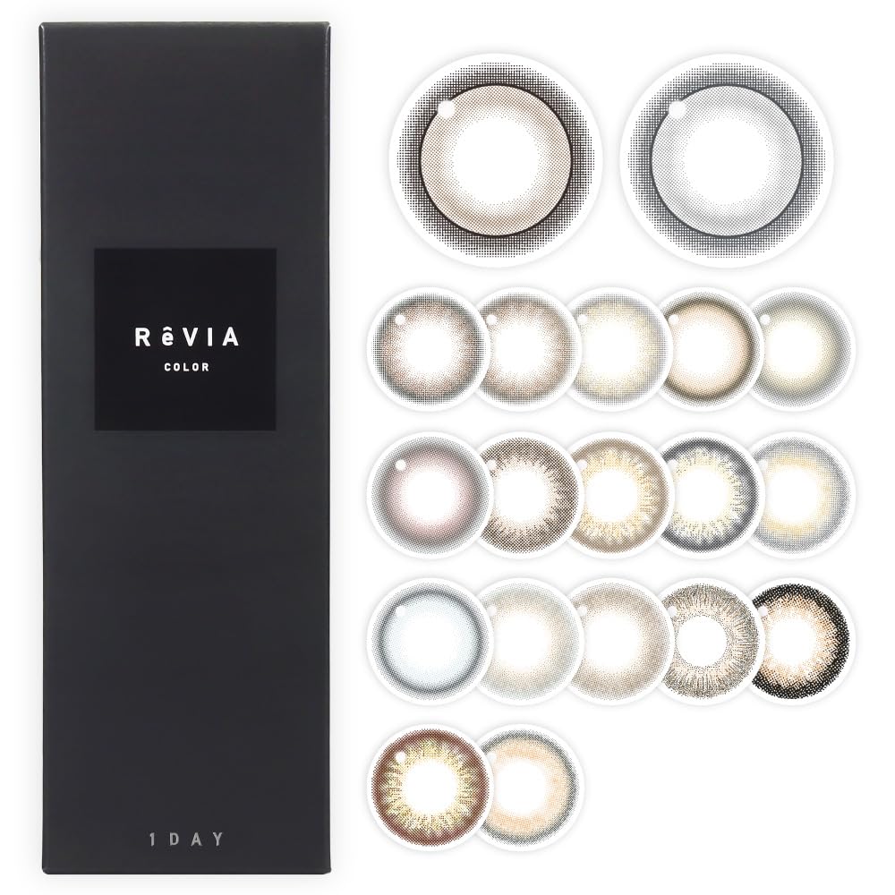 Official ReVIA 1day COLOR Mist Iris Prescription 0.00 10 pieces
