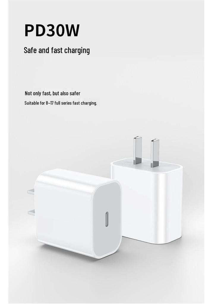 Apple-Compatible 30W Fast Charger for iPhone 17/14 Pro Max and Tablets