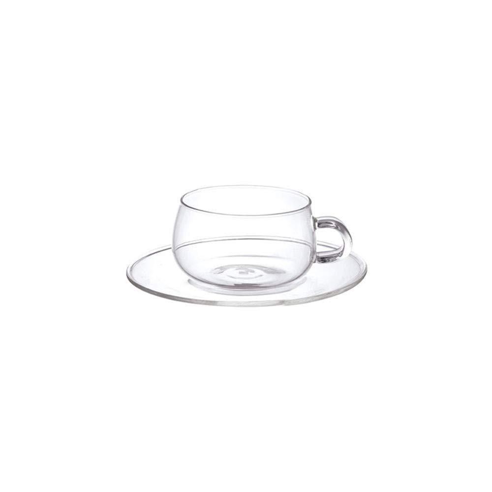 KINTO UNITEA Glass Cup & Saucer Set, 230ml, Heat-Resistant