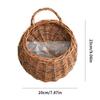 Hanging Planter Wall Mounted Basket Handmade Wicker Flower Pot Woven Rattan Flower Plant Basket Balcony Garden Home Decor